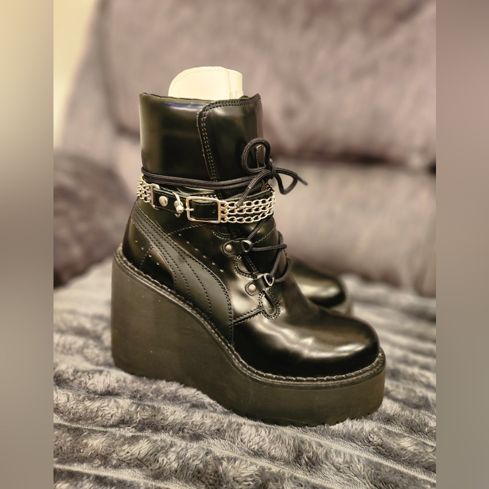 Fenty Puma x Rihanna Chain Embellished Sneaker Wedge Boots